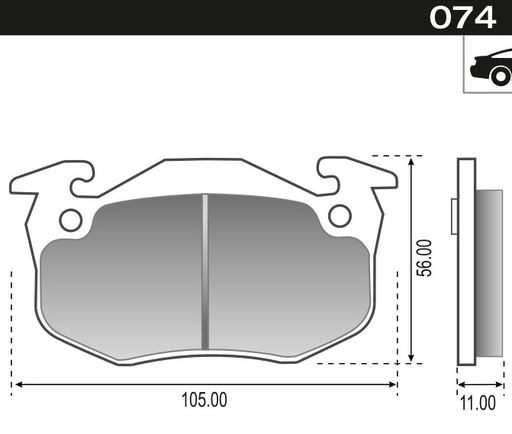 [12086] [Durbloc] PASTILLA 206 306 R19 CLIO MEGANE XSARA  105x55x11  TRAS