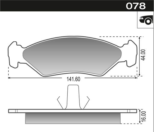 [12090] [Durbloc] PASTILLA FIESTA KA ESCORT COURIER  141,3/140x4,5x17,5  DEL