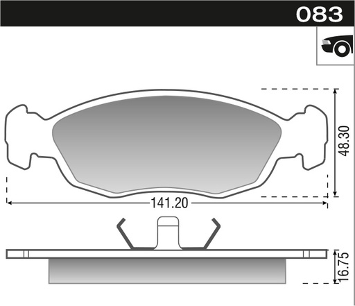 [12095] [Durbloc] PASTILLA CORSA FUN VOYAGE AGILE LARGA  141,3/140,1x48,3x16,5  DEL