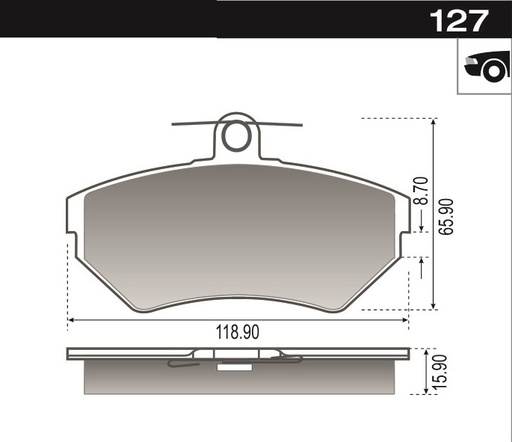 [12127] [Durbloc] PASTILLA GOLF POLO PASSAT A4 DIS VENTILADO  119x69,5x16/8,7  DEL