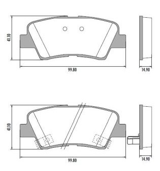 [12322] [Durbloc] PASTILLA TUCSON SPORTAGE ELANTRA SOUL  99,8x41,5x15  TRAS