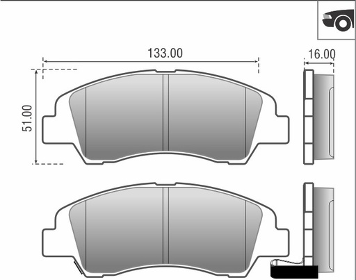 [12324] [Durbloc] PASTILLA HYUNDAI GRAND I10 13/  133x52  DEL