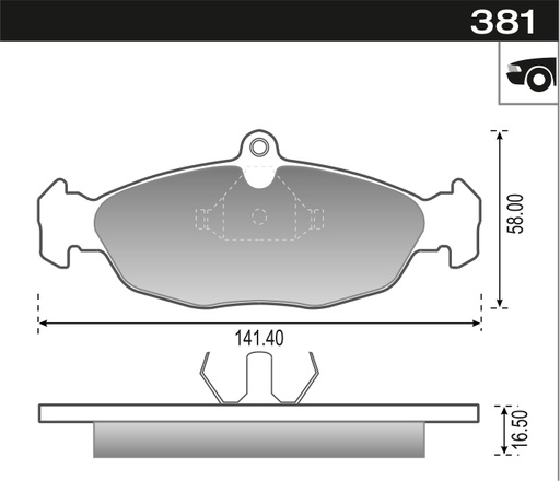 [12781] [Durbloc] PASTILLA CHEVROLET COMBO TIGRA  141x58x16,5  DEL