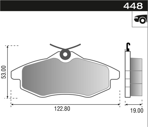 [12848] [Durbloc] PASTILLA C2 C3 1.1 1.4 1.4 HDI 02>  122,8x53x19  DEL