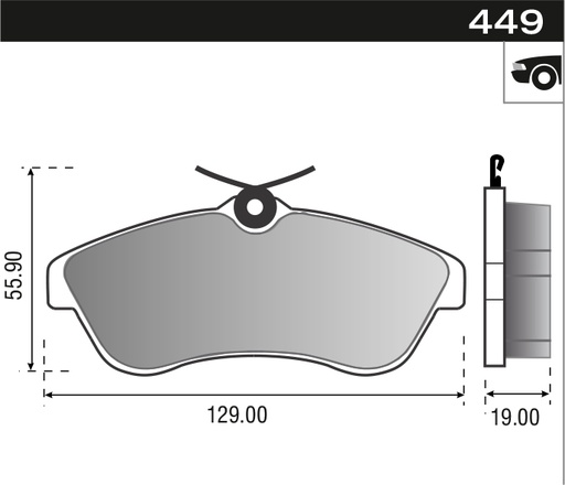 [12849] [Durbloc] PASTILLA C3 16V DEL VENTILADOS  129x56,2x19,2  DEL