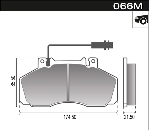 [12078M] [Durbloc] PASTILLA MB LT710 L913 C/CABLE  175x85,5x21,8  DEL