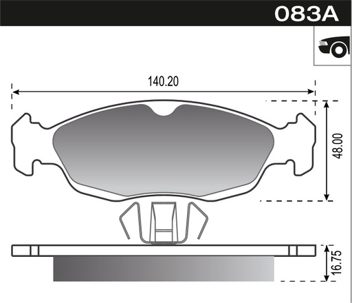 [12095A] [Durbloc] PASTILLA AGILE CORSA 1.6 PRISMA CLASSIC  141,3/140x48,3x16,2  DEL