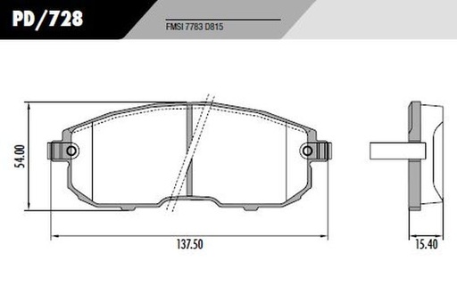 [12215M] [Durbloc] PASTILLA TIIDA SENTRA INFINITI MAXIMA  137,5x54x15,5  DEL