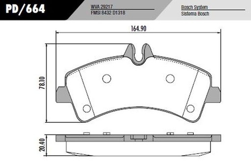 [12232M] [Durbloc] PASTILLA SPRINTER 515 12>  165x78,5x20,5  TRAS