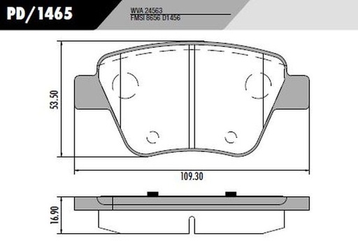 [12234M] [Durbloc] PASTILLA A3 VENTO GOLF PASSAT 11/  109,3x53,5x17  TRAS