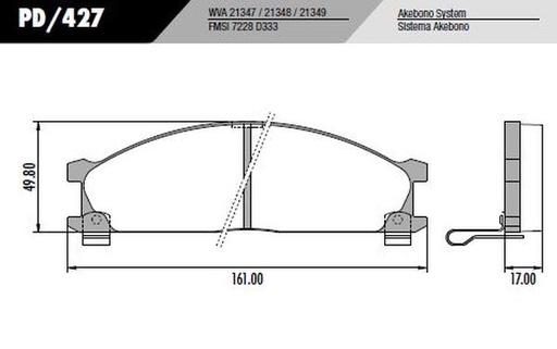 [12333M] [Durbloc] PASTILLA PATHFINDER FRONTIER COROLLA  161x49,8x17  DEL