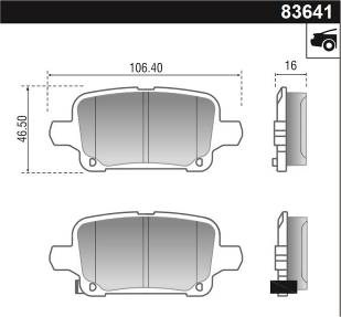 [12341M] [Durbloc] PASTILLA CRUZE 1.4 LT LTZ 17/  106,4x46,5x16  TRAS