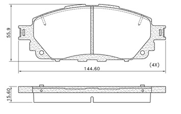 [12464M] [Durbloc] PASTILLA TOYOTA INNOVA 2.7 17/  144,5x56x15,6  DEL