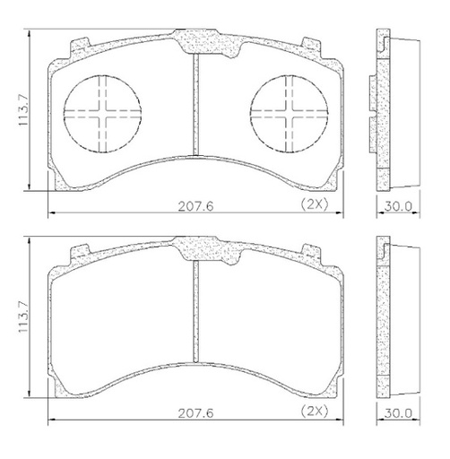 [12499M] [Durbloc] PASTILLAS MB ACTROS TRASERA 10>  207x113x30  TRAS