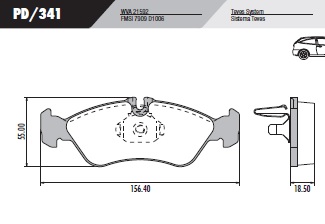 [12505M] [Durbloc] PASTILLA ASTRA VECTRA SPRINTER SUPREMA  156,3x52,6x17,5  DEL