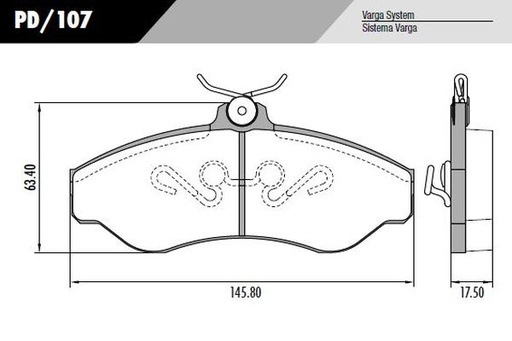 [12507M] [Durbloc] PASTILLA S10 BLAZER HILUX  145,8x63,4x17,5  DEL