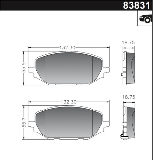 [12531M] [Durbloc] PASTILLA TRACKER 1.2 TURBO 2020/  132,3x55,7/55,5x18,7  DEL