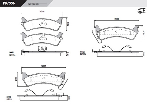 [12666M] [Durbloc] PASTILLA EXPLORER GRAND CHEROKEE  140,2x45,5x15  TRAS