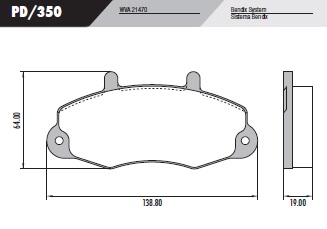 [12711M] [Durbloc] PASTILLA TRANSIT 14" SIST GIRLING  139,3x64x19  DEL