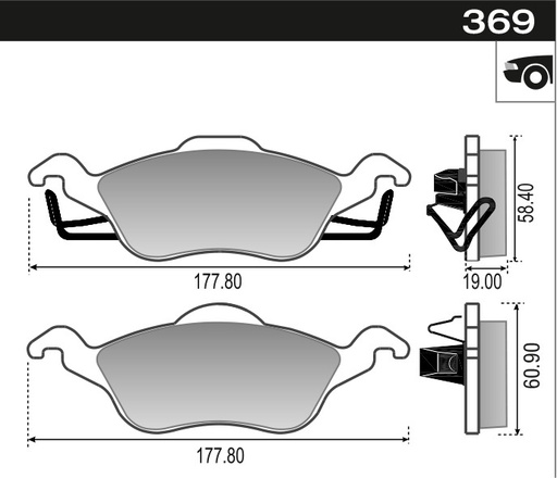 [12769M] [Durbloc] PASTILLA FOCUS 98> TEVES  177,8x71,2x19  DEL