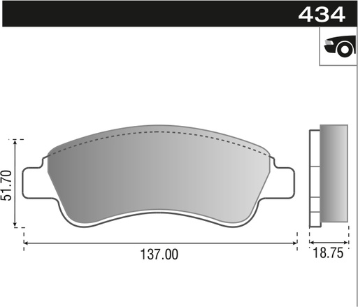 [12834M] [Durbloc] PASTILLA 206 207 208 307 C3 C4 PARTNER  137x51x19  DEL