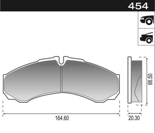 [12854M] [Durbloc] PASTILLA IVECO TURBO DAILY 97>  164,6x66,5x20,3  DEL/TRAS
