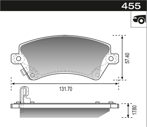 [12855M] [Durbloc] PASTILLA COROLLA 02/  131,7x57,3x17,8  DEL