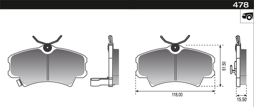 [12878M] [Durbloc] PASTILLA CIVIC BRASIL CIVIC 1.6 1.7  118x61x15,4  DEL