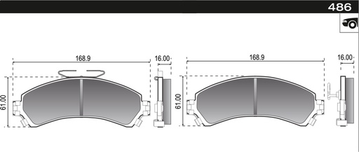 [12886M] [Durbloc] PASTILLA S10 BLAZER 4x4 97>  166,8x61,1x16  DEL
