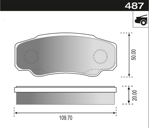 [12887M] [Durbloc] PASTILLA DUCATO BOXER JUMPER  109,5x50x19  TRAS