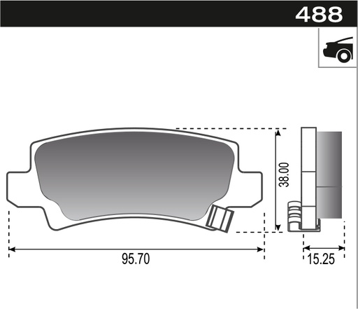 [12888M] [Durbloc] PASTILLA COROLLA FIELDER  95,7x37,9x16  TRAS
