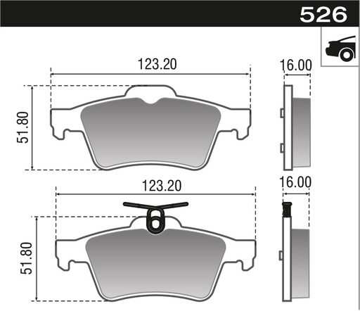 [12926M] [Durbloc] PASTILLA FOCUS C5 ECOSPORT  123x51,9x15,8  TRAS