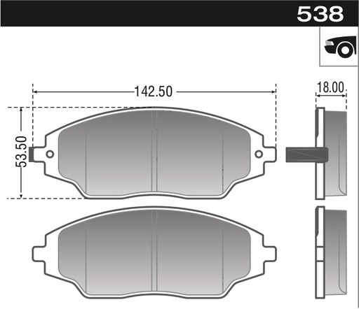 [12938M] [Durbloc] PASTILLA COBALT SONIC SPIN AVEO  142,3x53,6x16,8  DEL