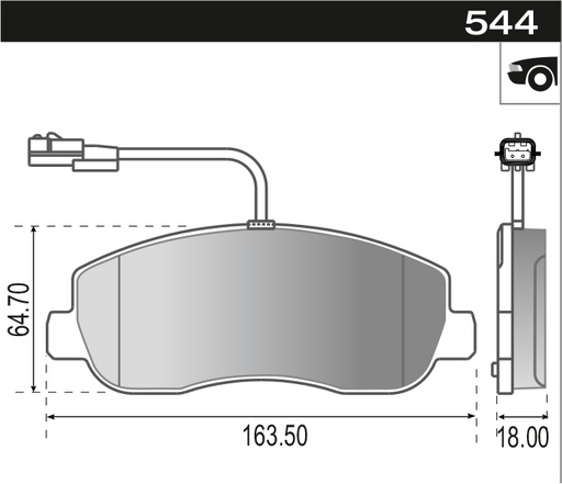 [12944M] [Durbloc] PASTILLA MASTER III 2.3 13> C/CABLE  163,6x64,8x17,5  DEL
