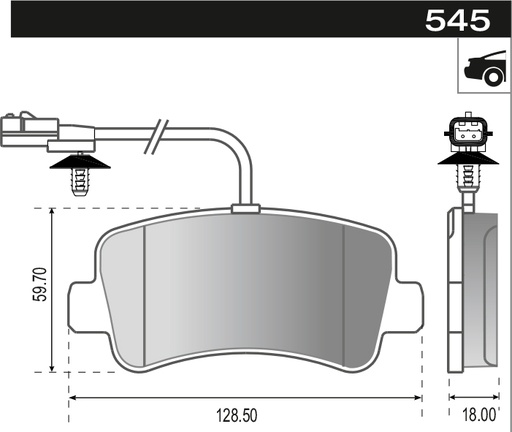 [12945M] [Durbloc] PASTILLA MASTER III 2.3 13/ C/CABLE  128,6x59,6x17,6  TRAS