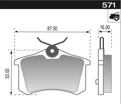 [12971M] [Durbloc] PASTILLA C3 C4 405 306 BORA GOLF MEGANE  87,5x53x16  TRAS