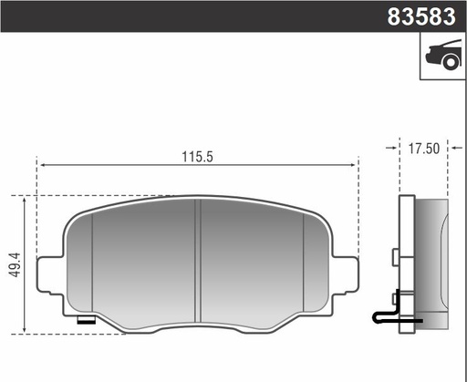 [12983M] [Durbloc] PASTILLA RENEGADE COMPASS 1.8 15/  115,5x49,5x16,5  TRAS