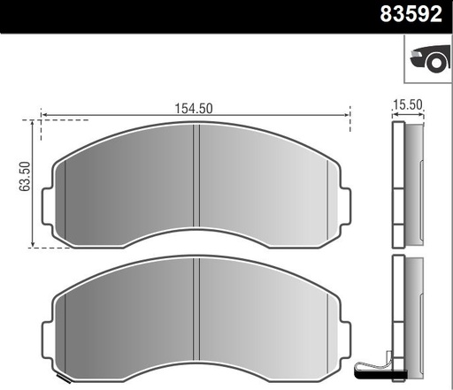 [12992M] [Durbloc] PASTILLA ASIA TOPIC K2700 K2500 BESTA  154x63,5x14,8  DEL