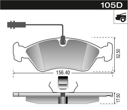 [12505DM] [Durbloc] PASTILLA SPRINTER 311 313 CDI C/SENSOR  156,4x52,5x17,5  TRAS