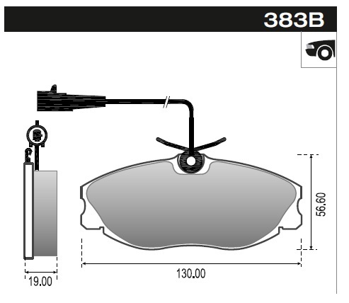 [12783BM] [Durbloc] PASTILLA MAREA ALFA 155 C/CABLE  130x58,9x19  DEL