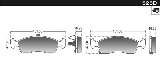 [12925DM] [Durbloc] PASTILLA COBALT ONIX PRISMA LT LTZ  151,5x47,3x16,3  DEL