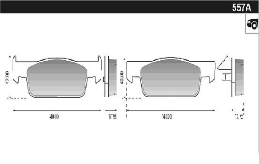 [12957AM] [Durbloc] PASTILLA LOGAN SANDERO ARAÑA CHICA  140x41,8/40X17,5  DEL