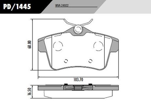 [PD1445] [Frasle] PASTILLA C4 308 CC 3008 TRAS